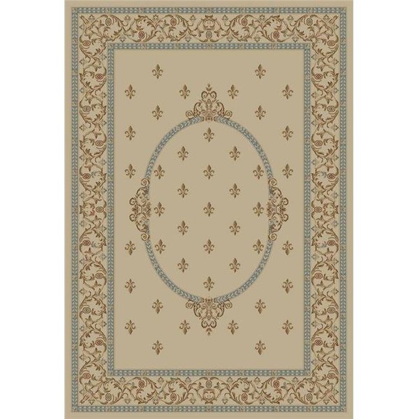 Concord Global Trading Concord Global 63127 7 ft. 10 in. x 9 ft. 10 in. Jewel F.Lys Medallion - Ivory 63127